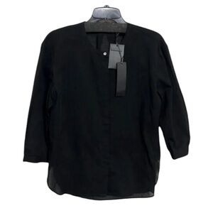 Jenni Kayne Black Cotton Linen James Top NWT Size S
